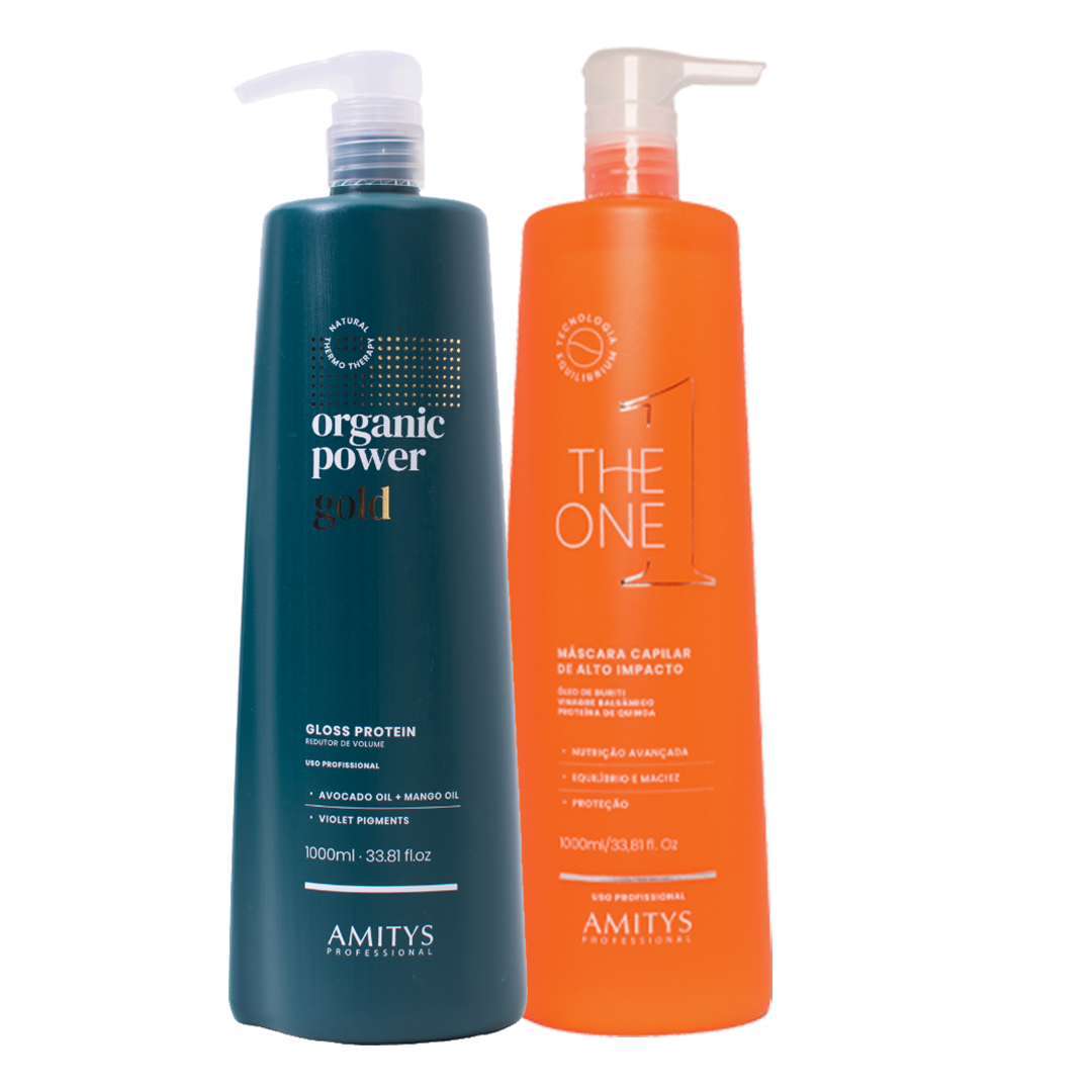 KIT USO SALON ORGANIC POWER GOLD + MASCARILLA NUTRITIVA THE ONE 1 LITRO